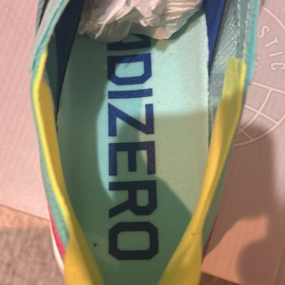 New in Box! adidas Adizero Adios 7 WC, Men’s 10 Running shoes in light aqua - Picture 7 of 8